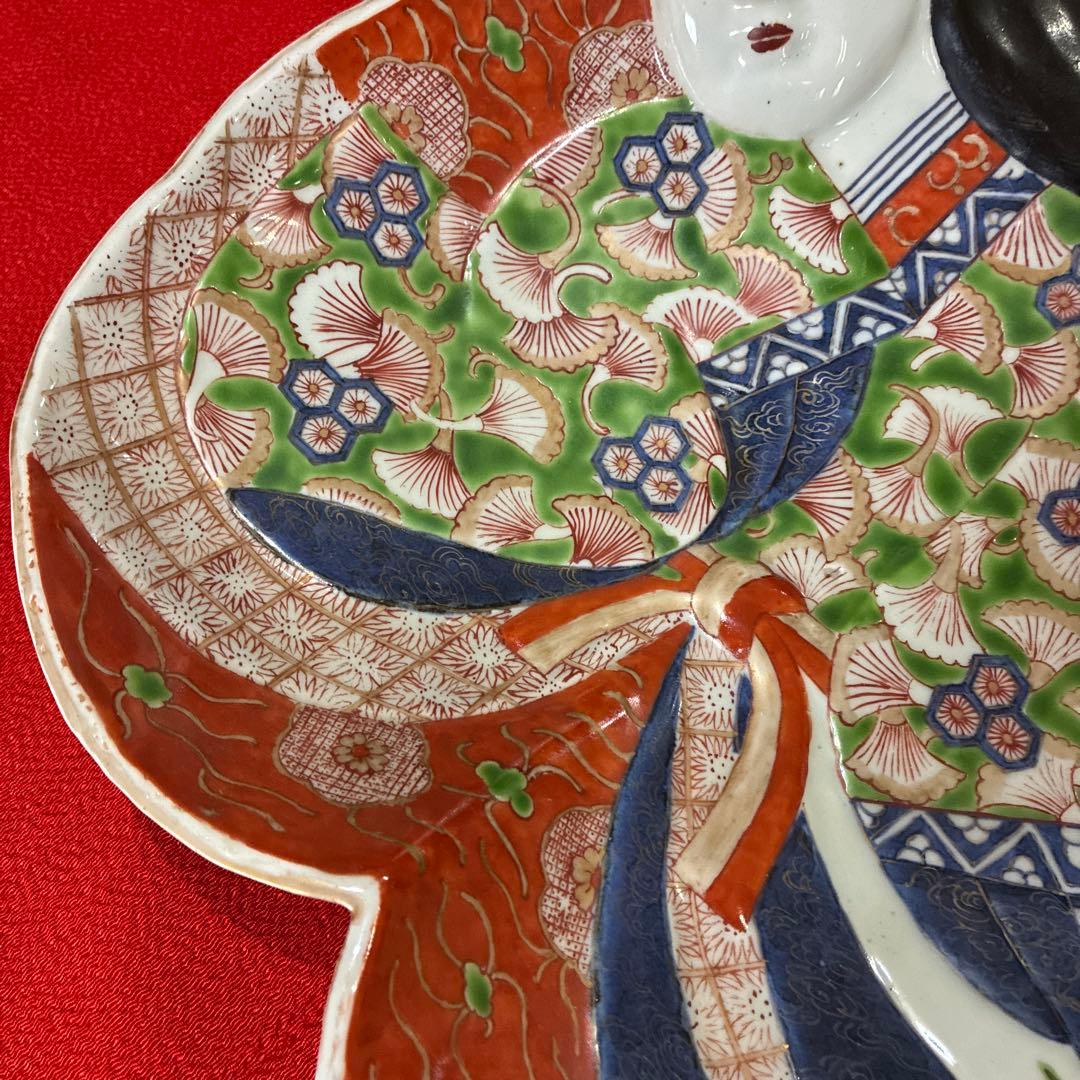 アンティーク伊万里焼　手描き　色絵　姫皿／大皿／飾り皿(^^)