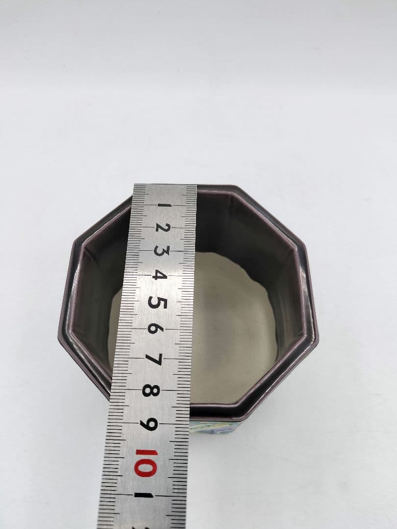 d001 【未使用品】火入 八角 渦文 中村翠嵐 木箱 茶道具