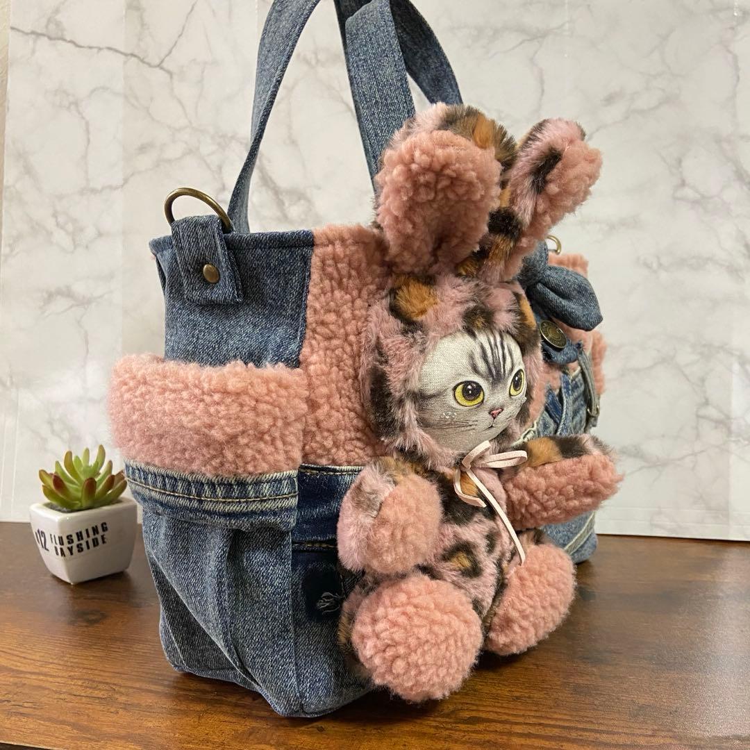 ち*こ様 コヤンイサムチョン デニムリメイク【トートバッグ】ハンドメイド ひょう