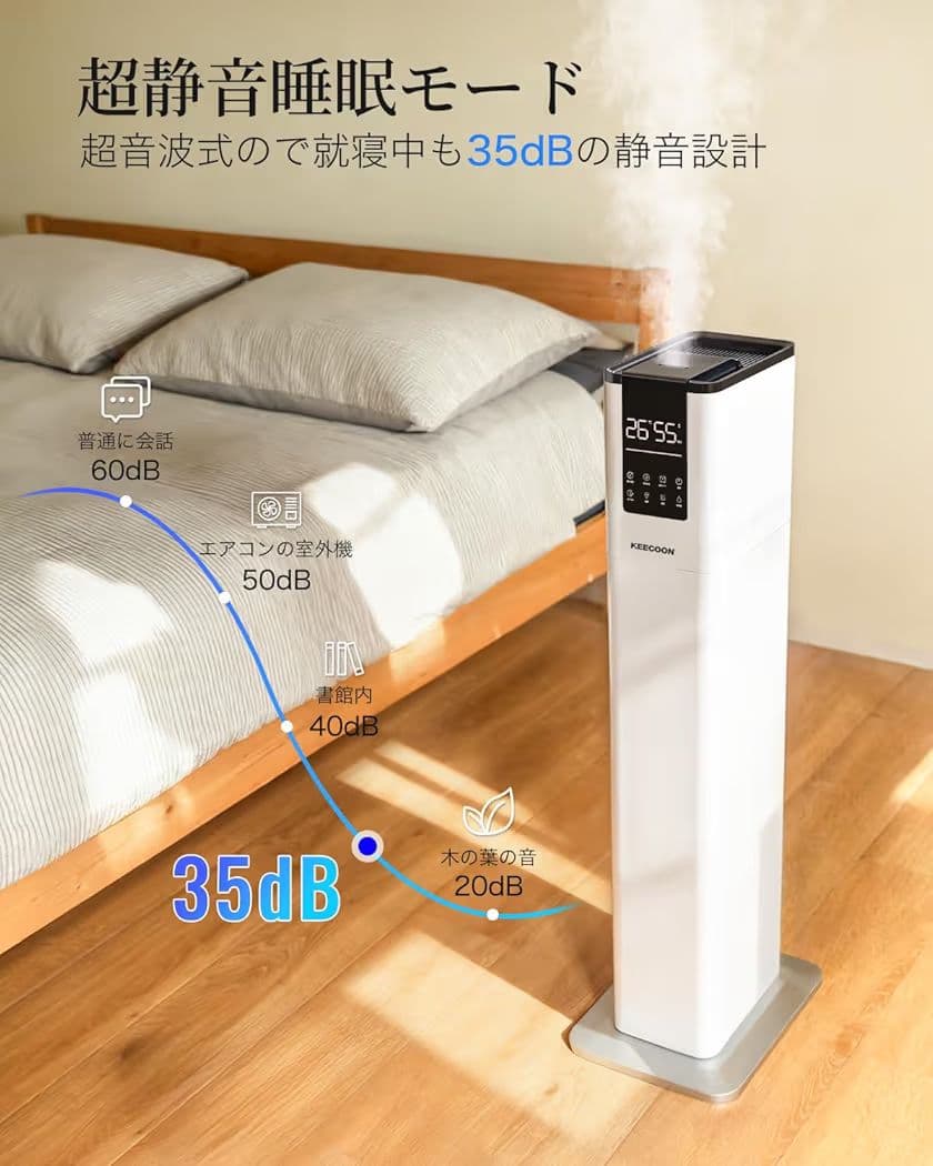 加湿器 大容量 スチーム式 ハイブリッド式 13L 100℃高温 ホワイト
