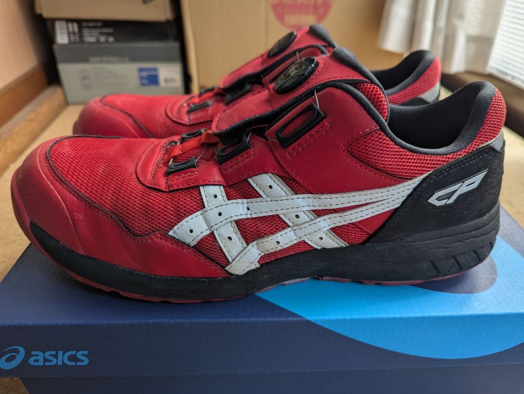 ASICS CP レッド 安全靴 ダイヤル式 BOA レギュラーカラー