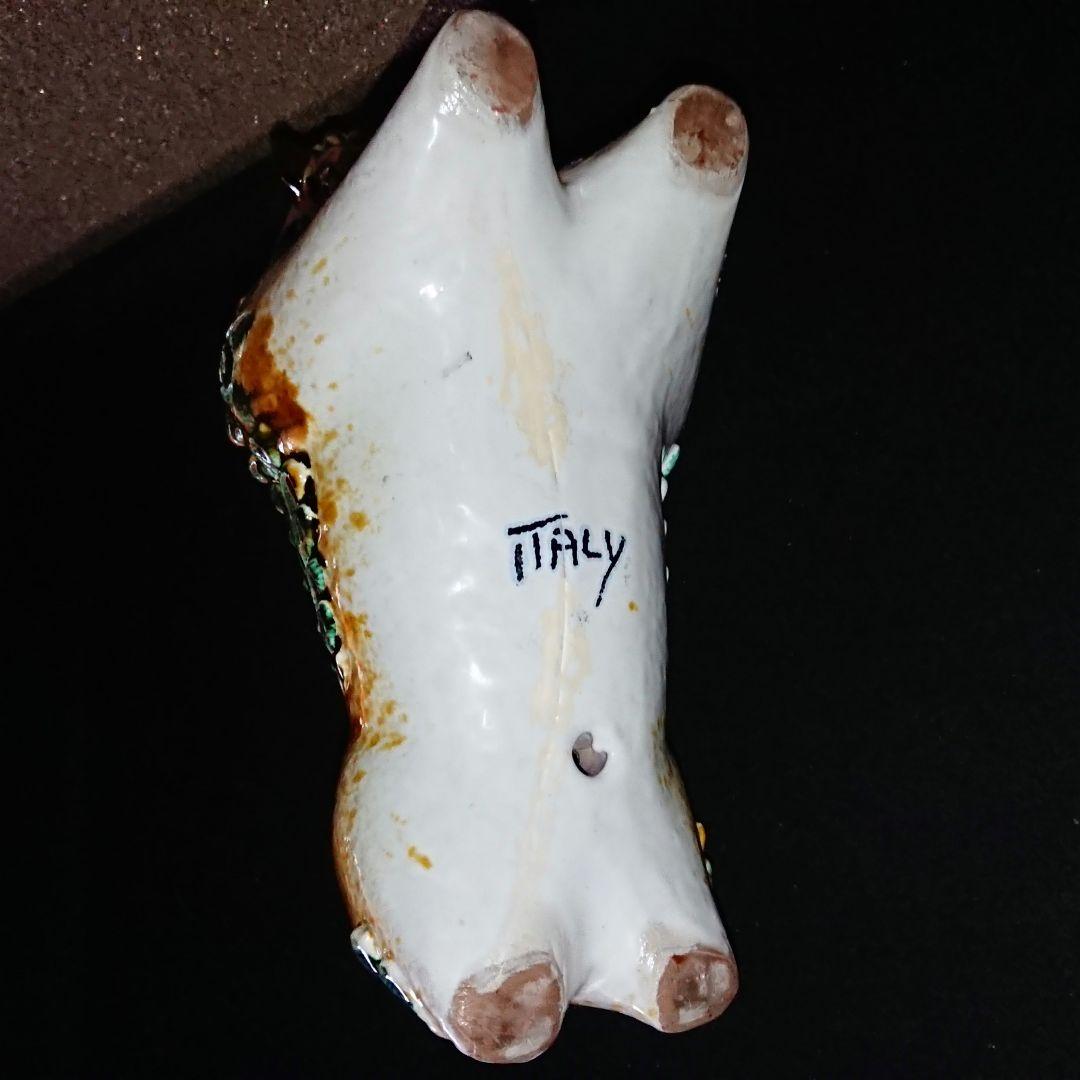 イタリア製『 牡牛の置物』唐三彩風 陶器