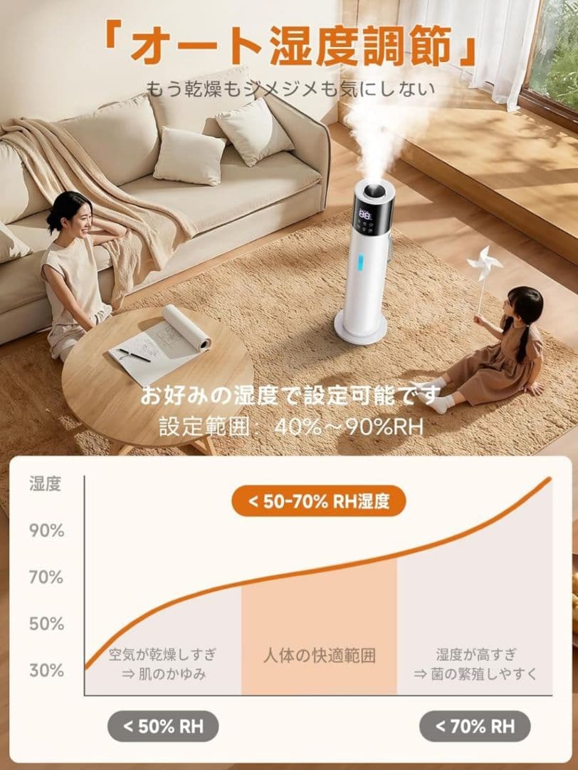 【新品未開封】13L大容量 加湿器　加熱式加湿器 乾燥対策　超音波式 タワー式