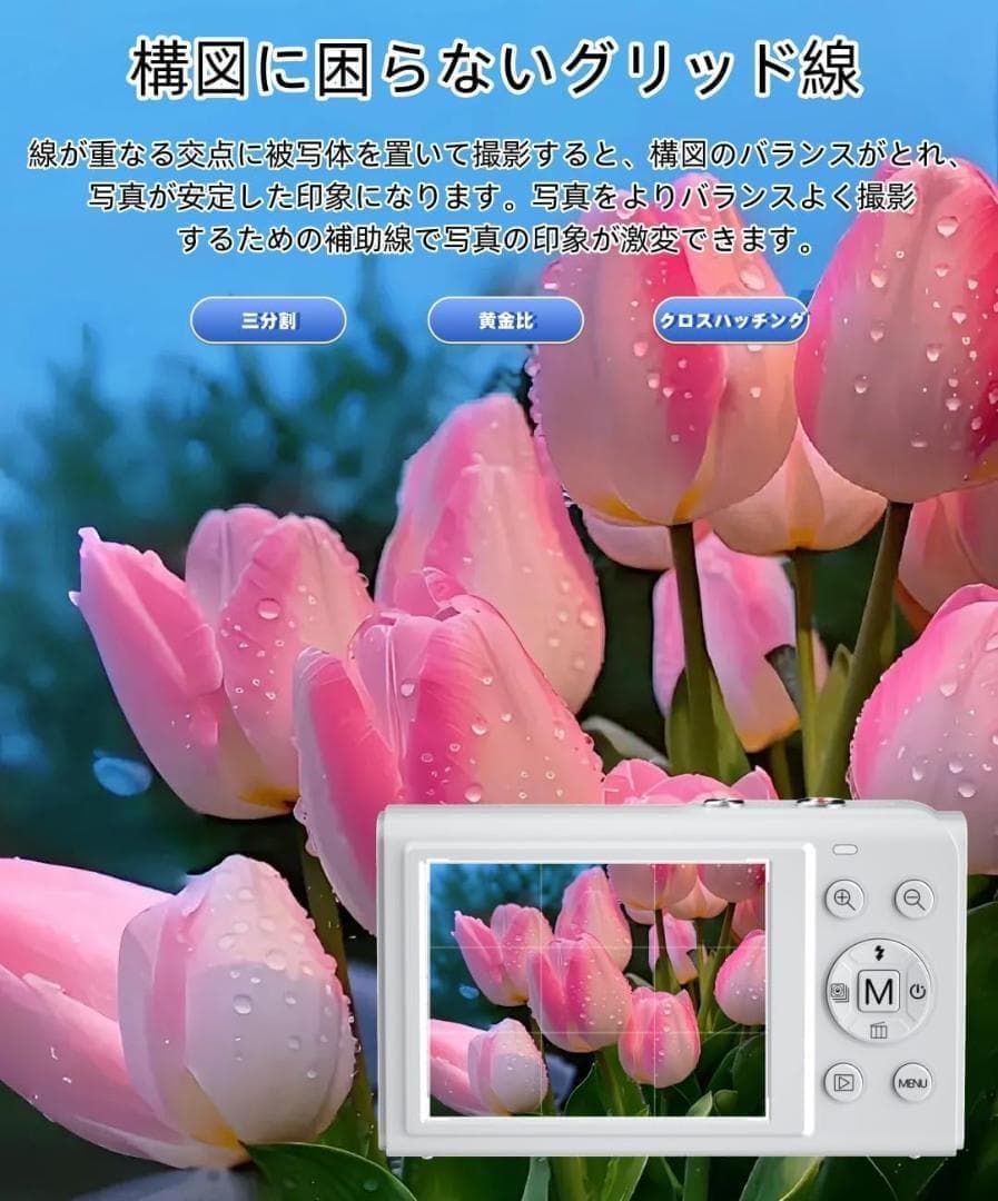 ✨デジタルカメラ 5K デジカメ 7200万画素 64GBSDカード付✨16倍