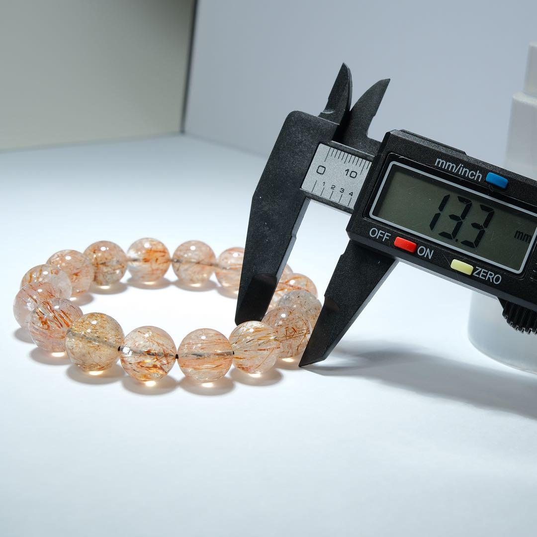 ブラックゴールドスーパーセブン 13ｍm 虹入り 針多め 天然石 ブレスレット