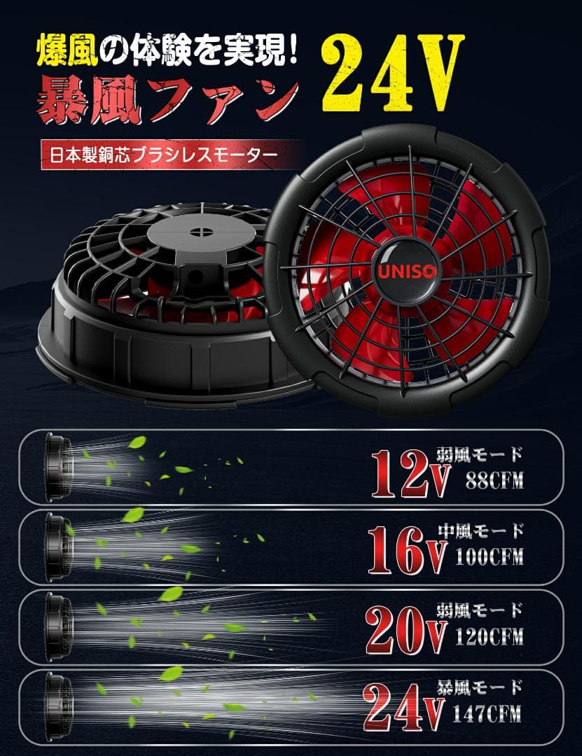 空調作業服❤️ 空調ベスト 24V 2025最新 ファン バッテリー付 フルセット