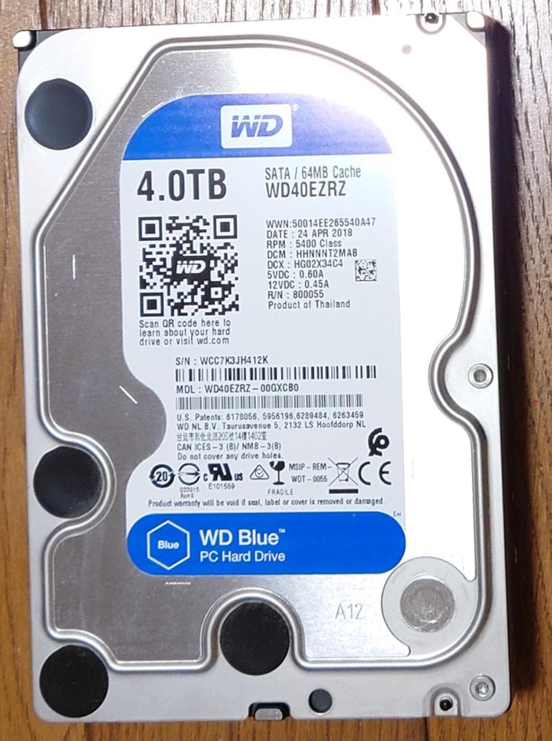 【動作確認済】WD40EZRZ + ST4000DM004 2点セット