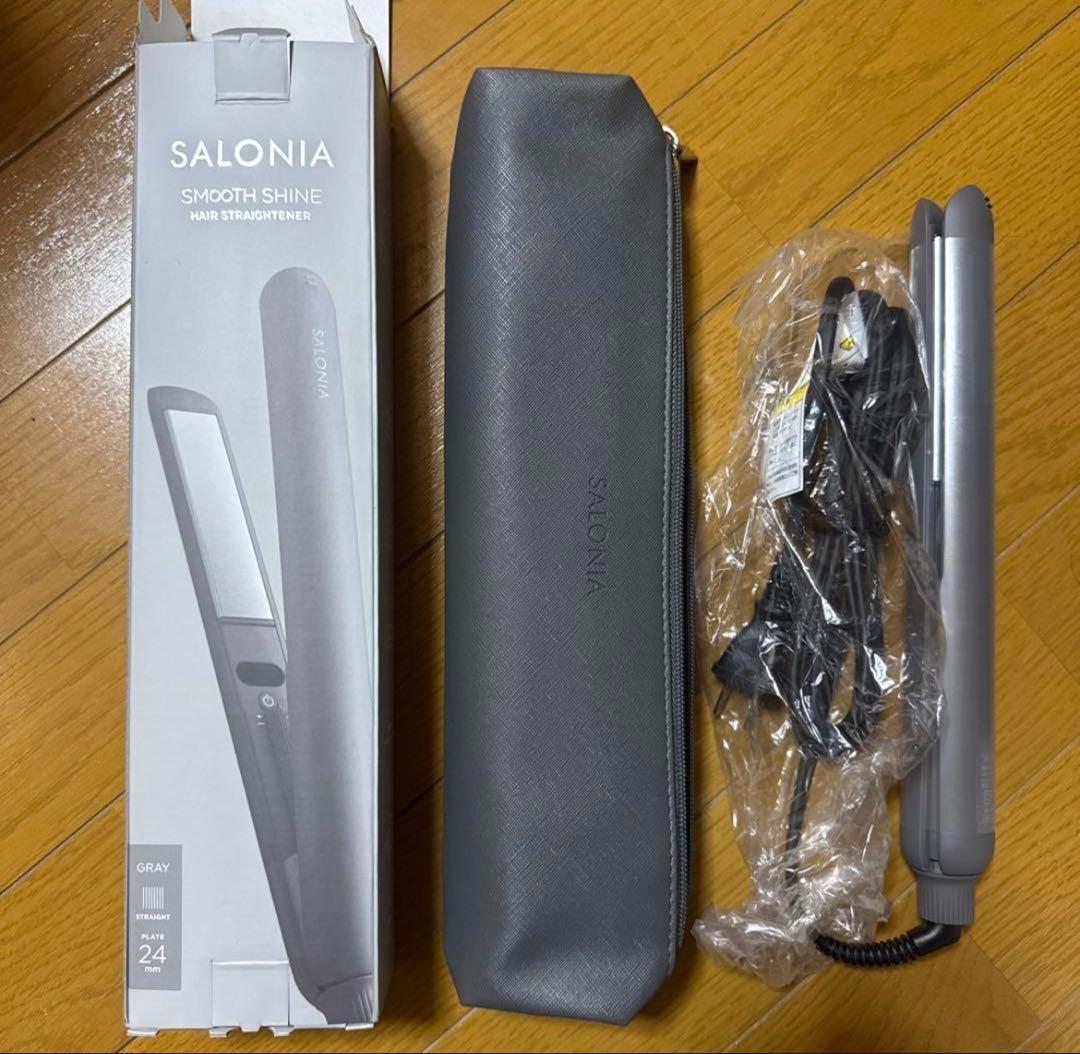 SALONIA スムースシャイン ストレートアイロン 24mm グレーサロニア