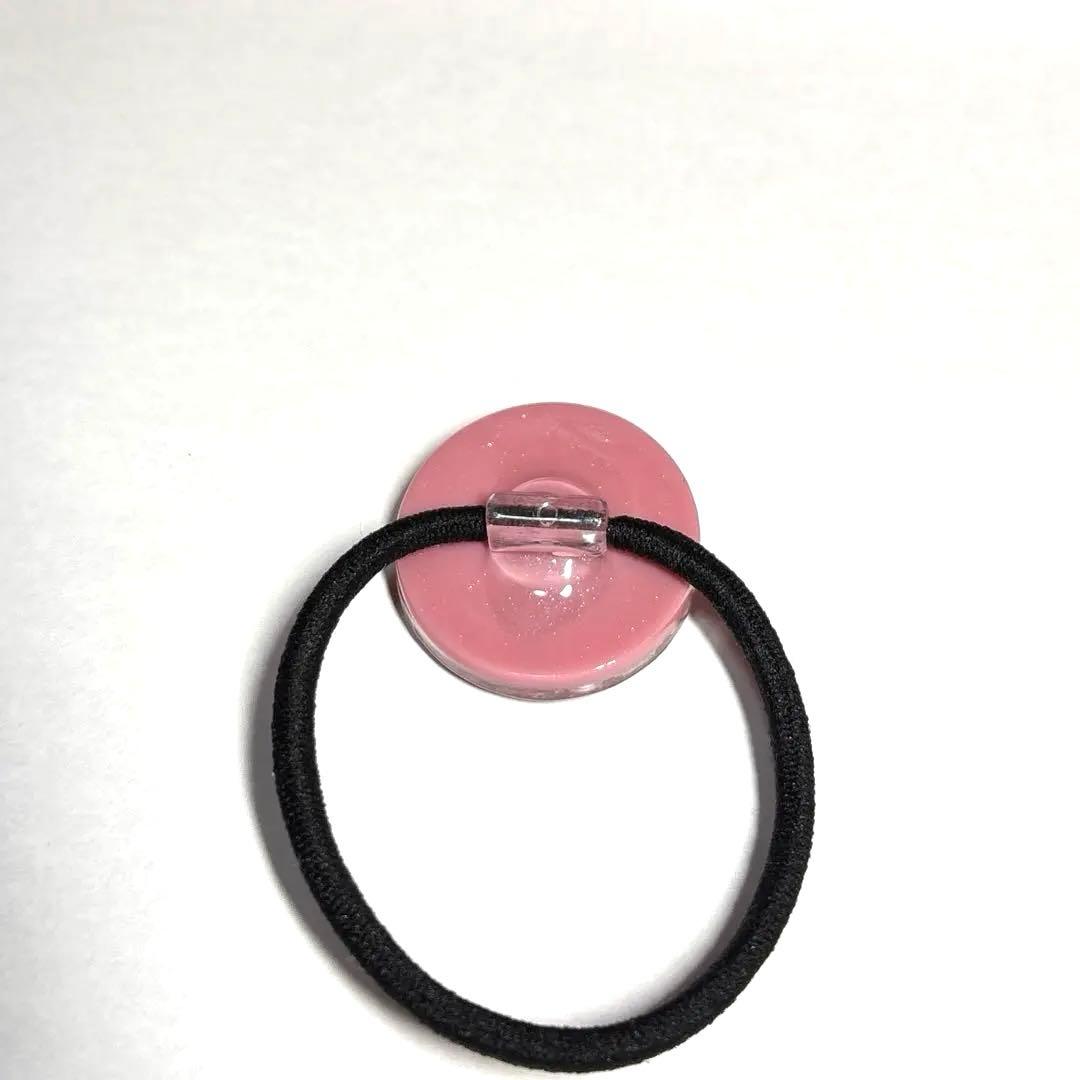 レジン　ヘアゴム　かすみそう　ピンク系　65