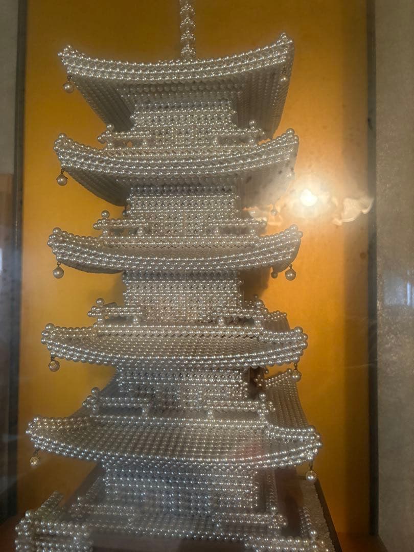 工芸品 真珠装飾 五重塔 模型