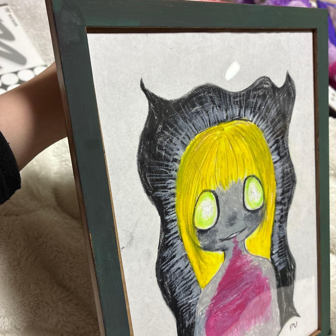 アート イラスト クレヨン 絵画 絵 オリジナル 闇かわいい 原画