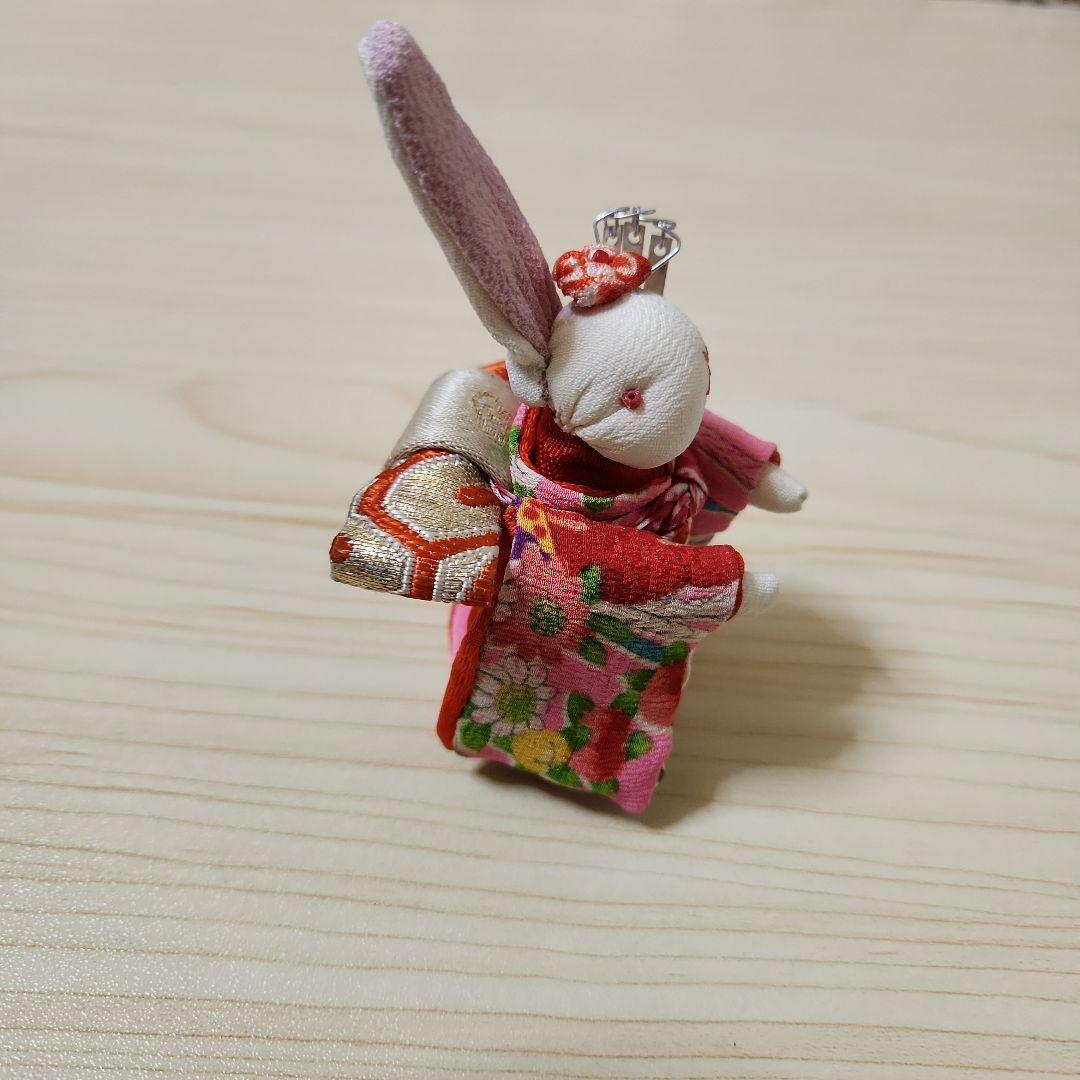 【手作り品】作家物　古布で作られた着物を着た動物の人形3点　豚・ねずみ・兎