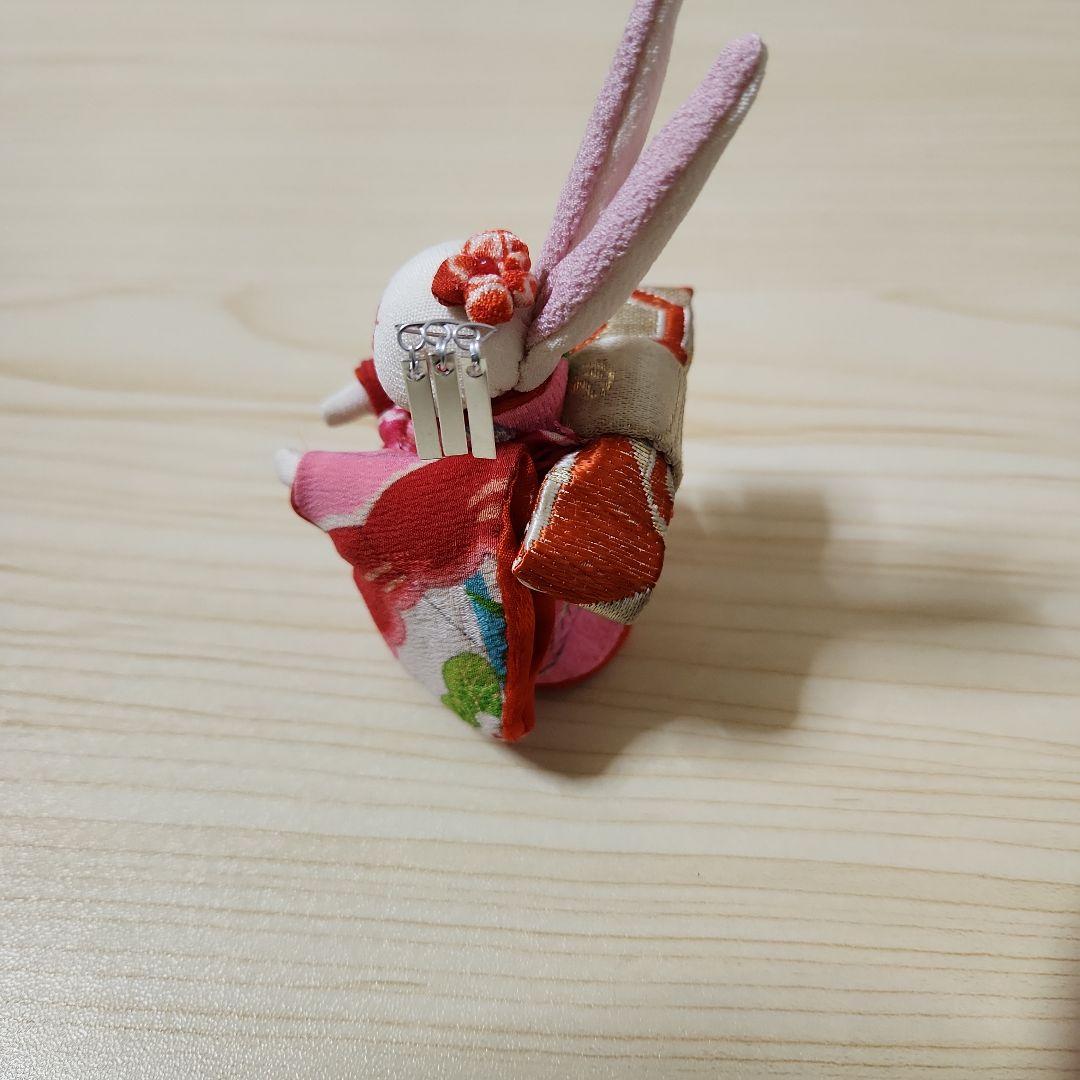 【手作り品】作家物　古布で作られた着物を着た動物の人形3点　豚・ねずみ・兎