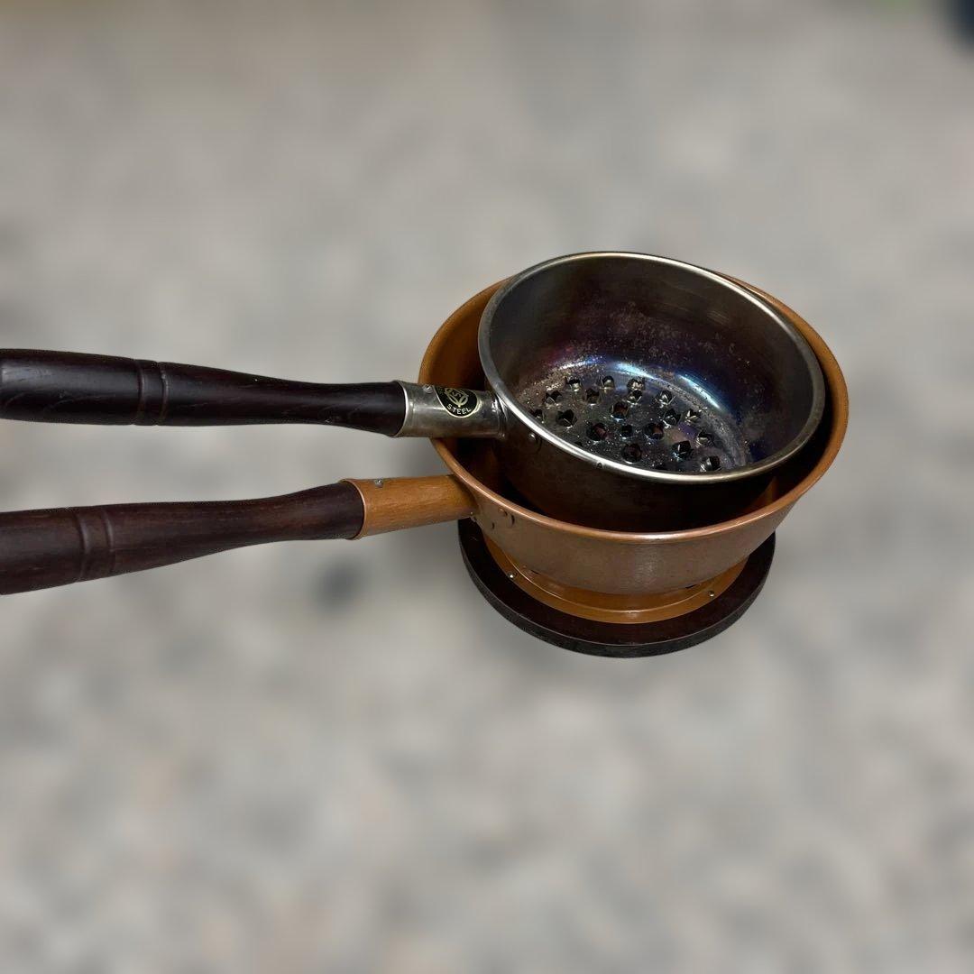 千*晶様 台付十能 炭起こし器 セット 茶道具 茶室 炭道具 昭和レトロ 小物