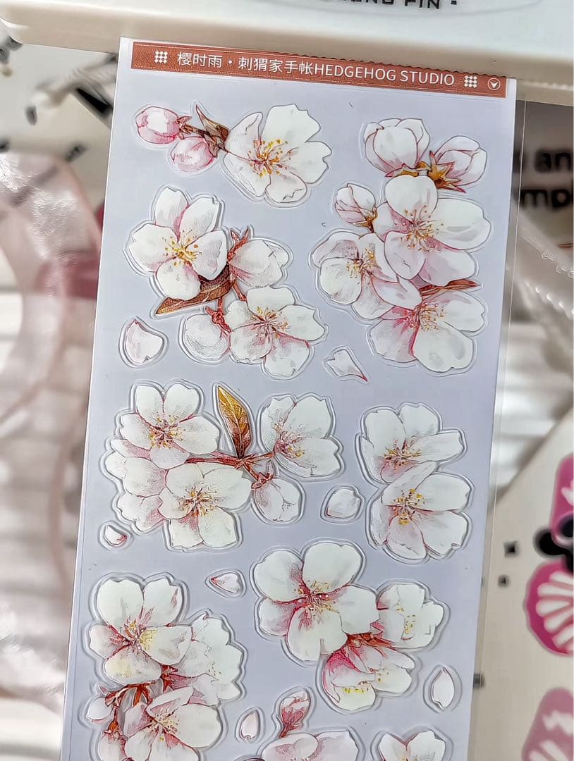【9740】海外　5m巻　PETカッティングマスキングテープ　さくら　お花系