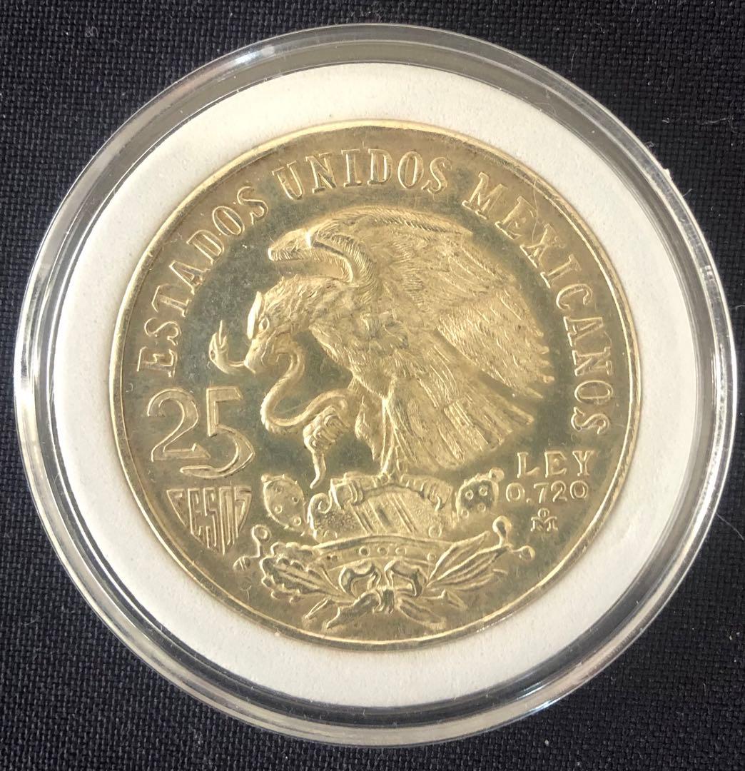 メキシコ　1968年　オリンピック記念　大型　銀貨 カプセル付き