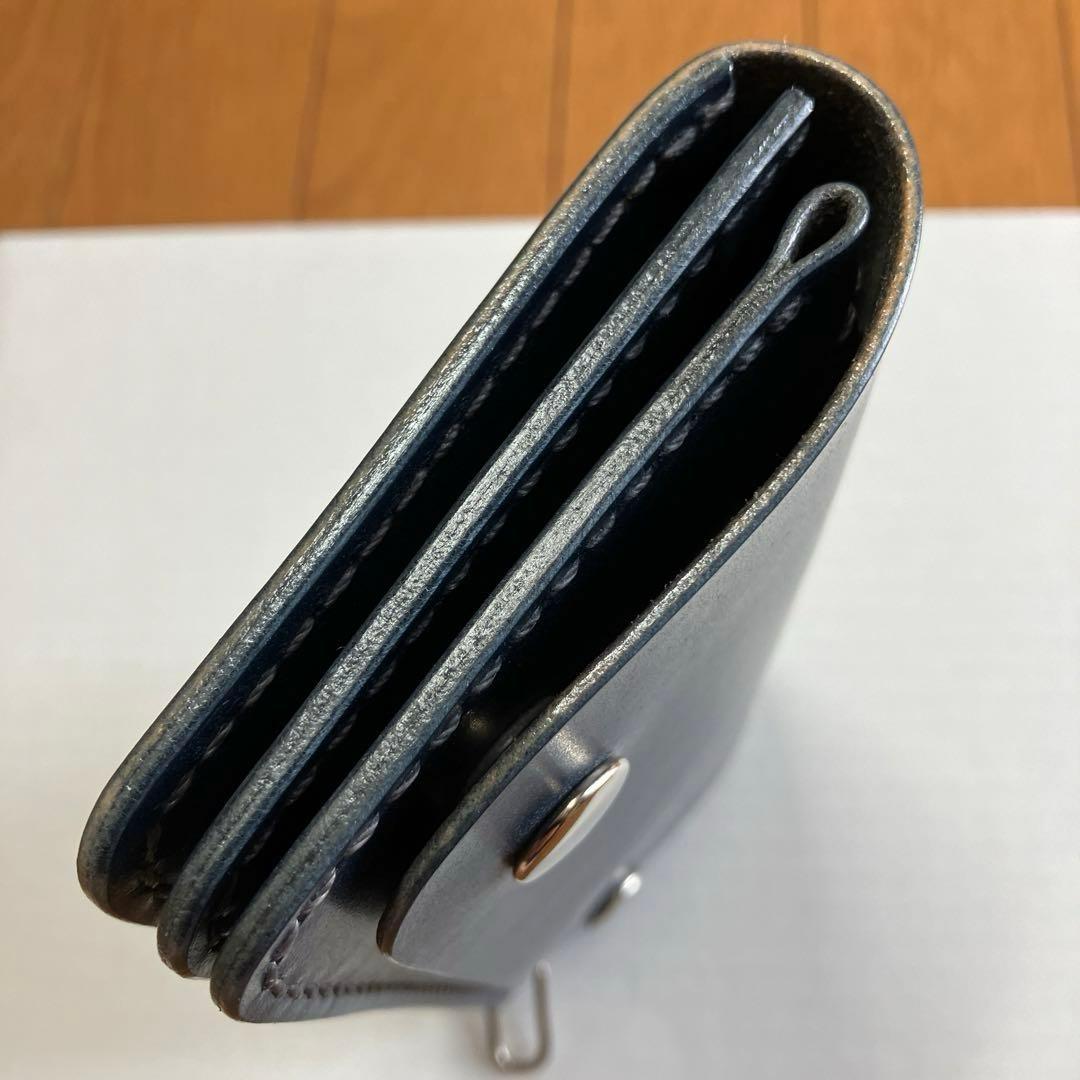 [ハンドメイド]トラッカーウォレット ブライドル ネイビー180×95