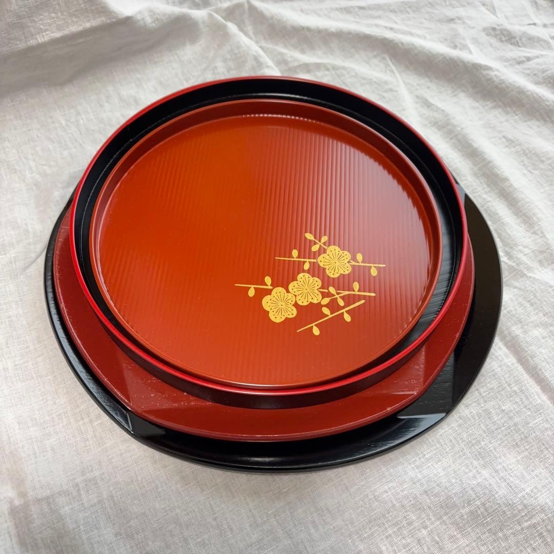 7点おまとめ【象彦】盆４枚&高台菓子盆1つ　他漆器２枚　総額３万越え