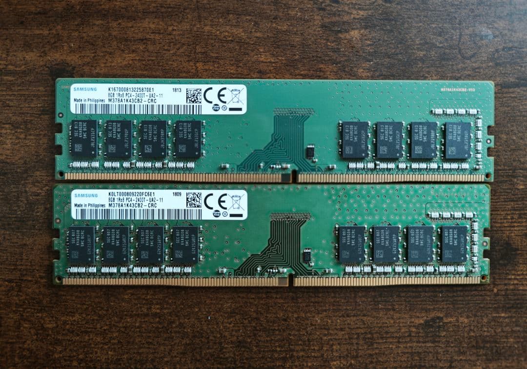 Samsung DDR4 8GB 2400MHz 2枚セット (16GB)