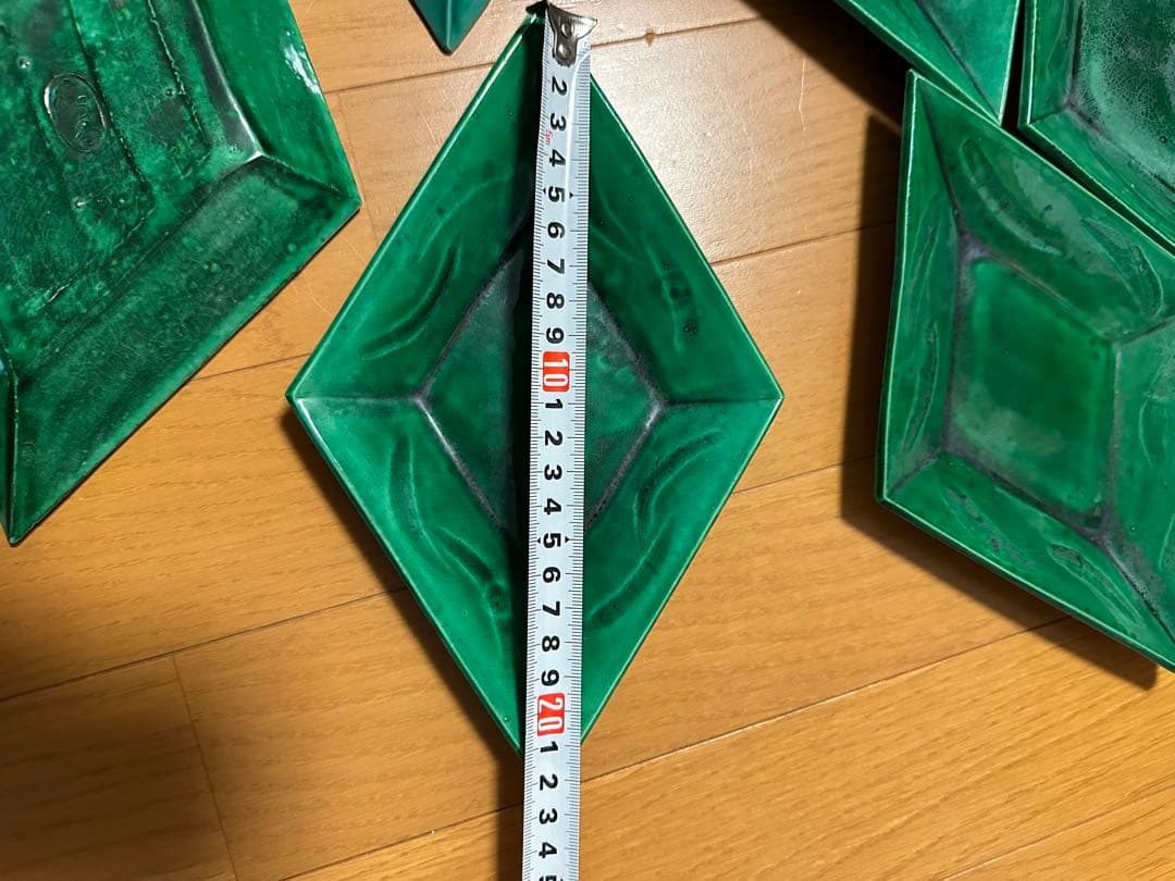 緑交趾　菱形向付け　10客