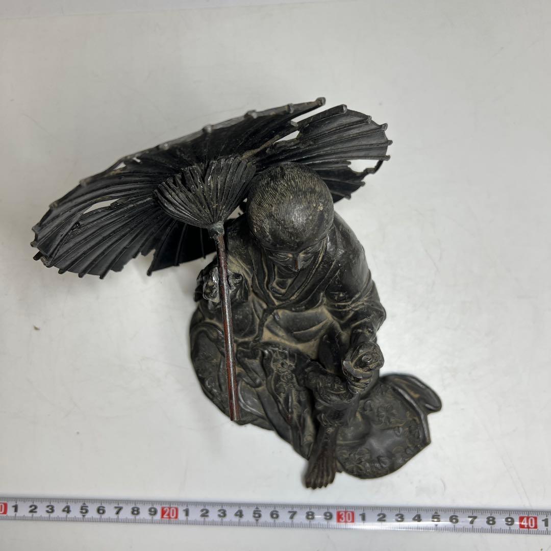 古銅 人物置物 1719g 東キ8-0307② タカサオ