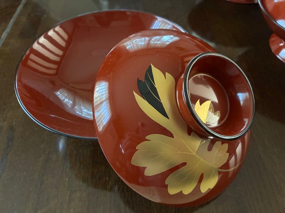 木曽漆器　煮物椀　5客　 新品未使用