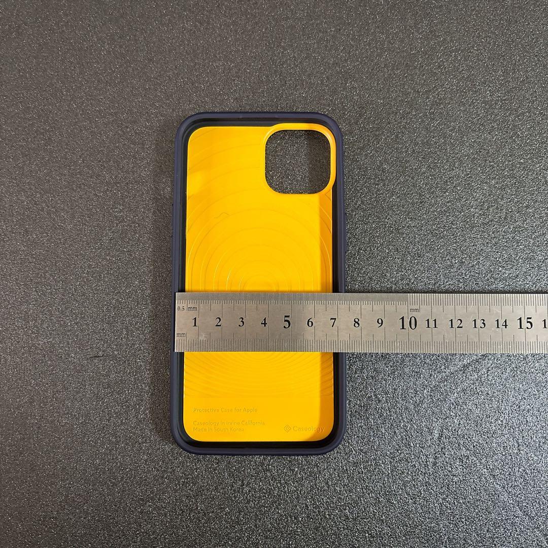 Caselogy iPhone 14用ソフトケース ネイビー/イエロー