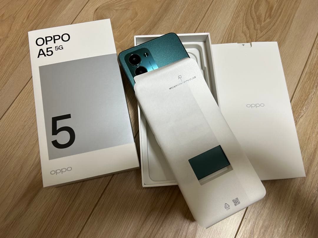 動作確認済ほぼ未使用品OPPO A5 5G グリーン128GB OPG06