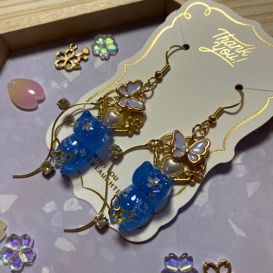 ☆蝶々とSpring猫ちゃんピアス☆②