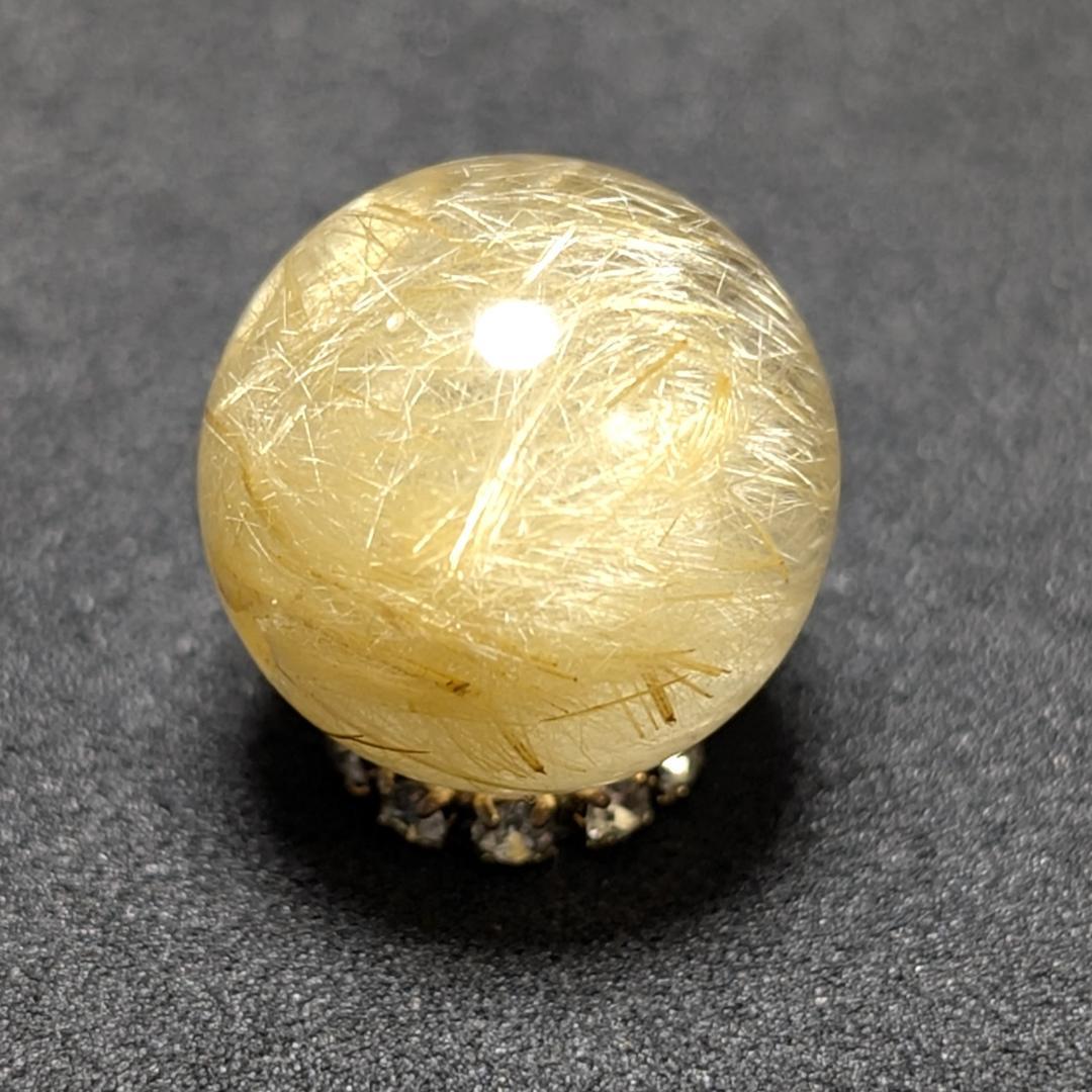 マロ ゴールドルチルクォーツ 粒売り 12ミリ 水晶 お守り効果 天然石