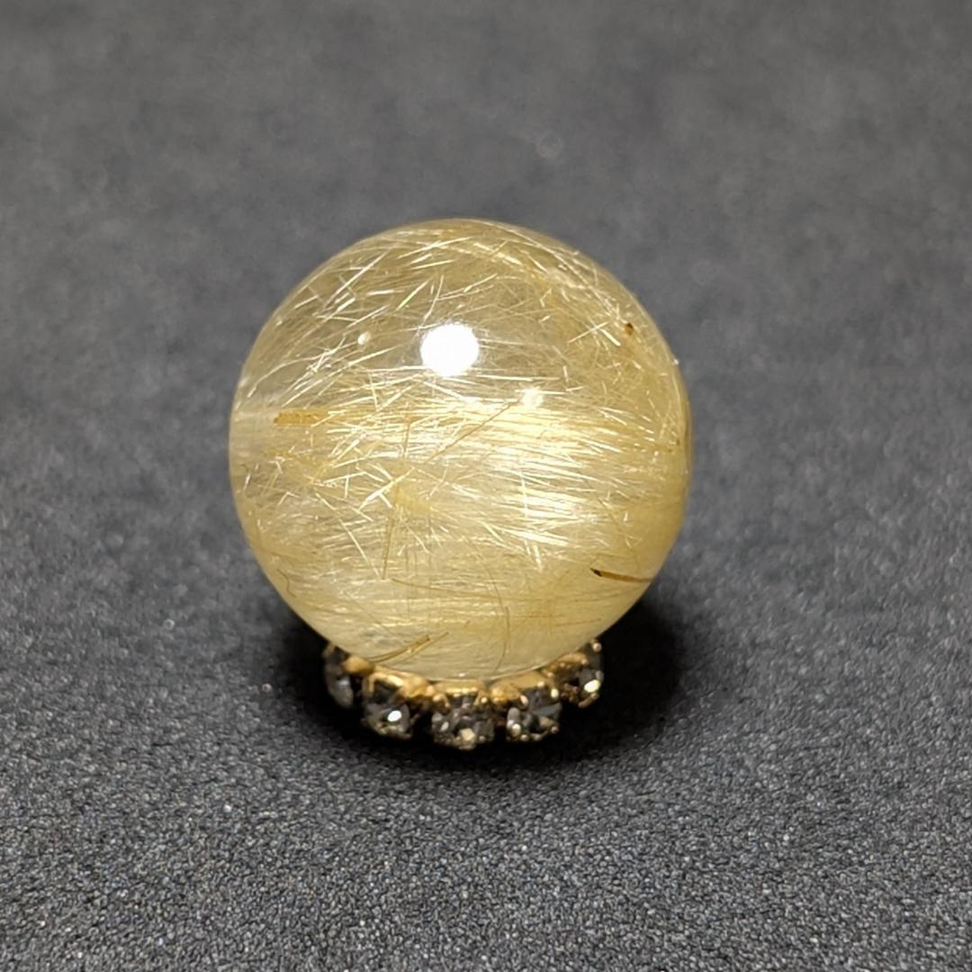 マロ ゴールドルチルクォーツ 粒売り 12ミリ 水晶 お守り効果 天然石
