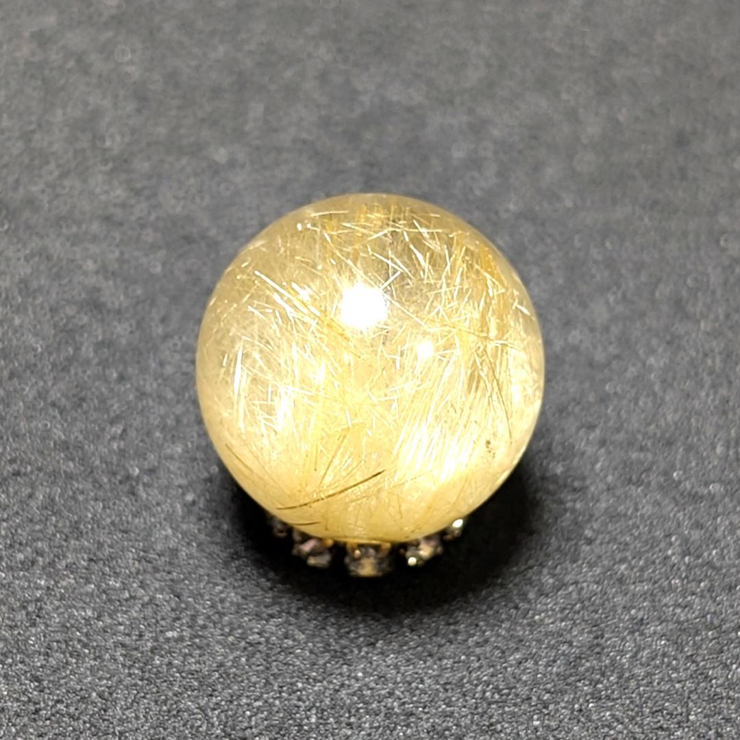 マロ ゴールドルチルクォーツ 粒売り 12ミリ 水晶 お守り効果 天然石