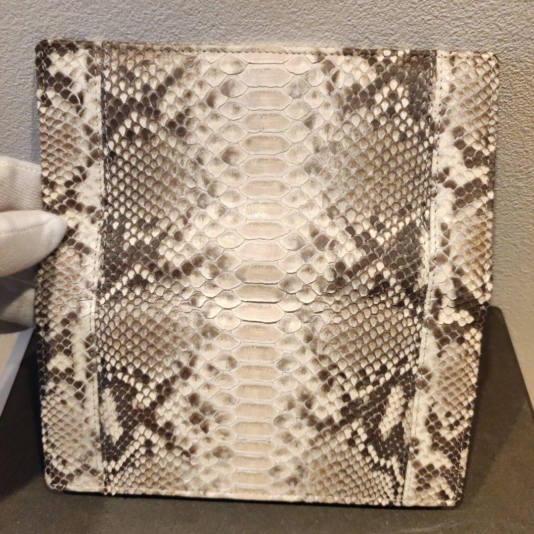 新品 訳あり 天然 パイソン レザー 財布 蛇革　財布 ダイヤモンドパイソン