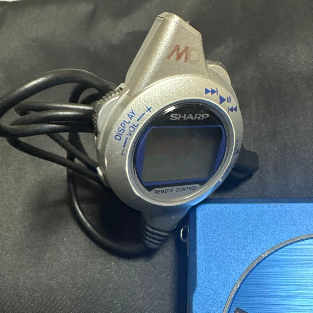 SHARP MDプレーヤー 青 リモコン付き