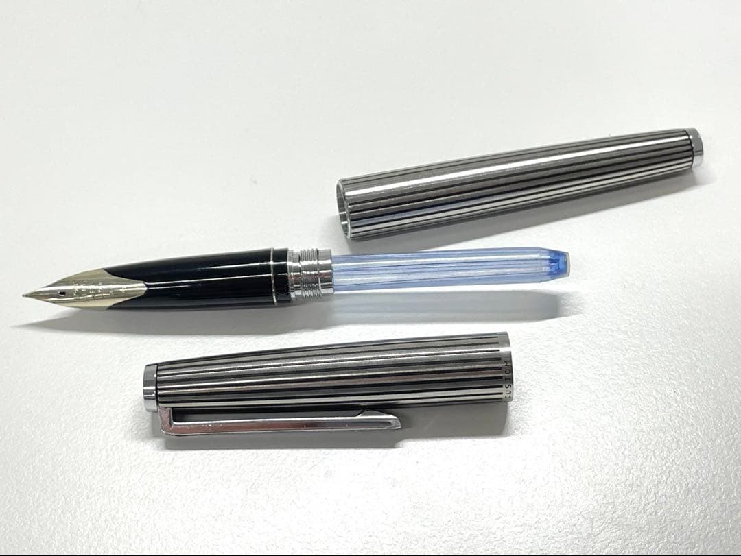 【TK】PILOT カスタム 白蝕刻 ストライプ　18kWG F パイロット