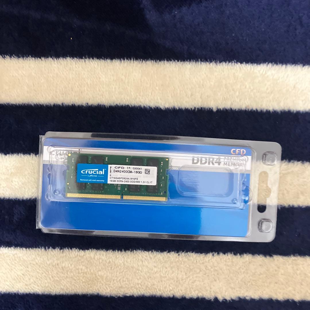 crucial DDR4-2400 SODIMM メモリ16GB 1枚