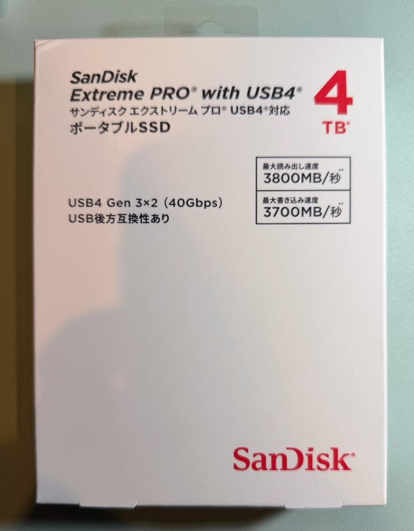 【ほぼ未使用】爆速 SanDisk ExtremePRO 4TB 外付けSSD
