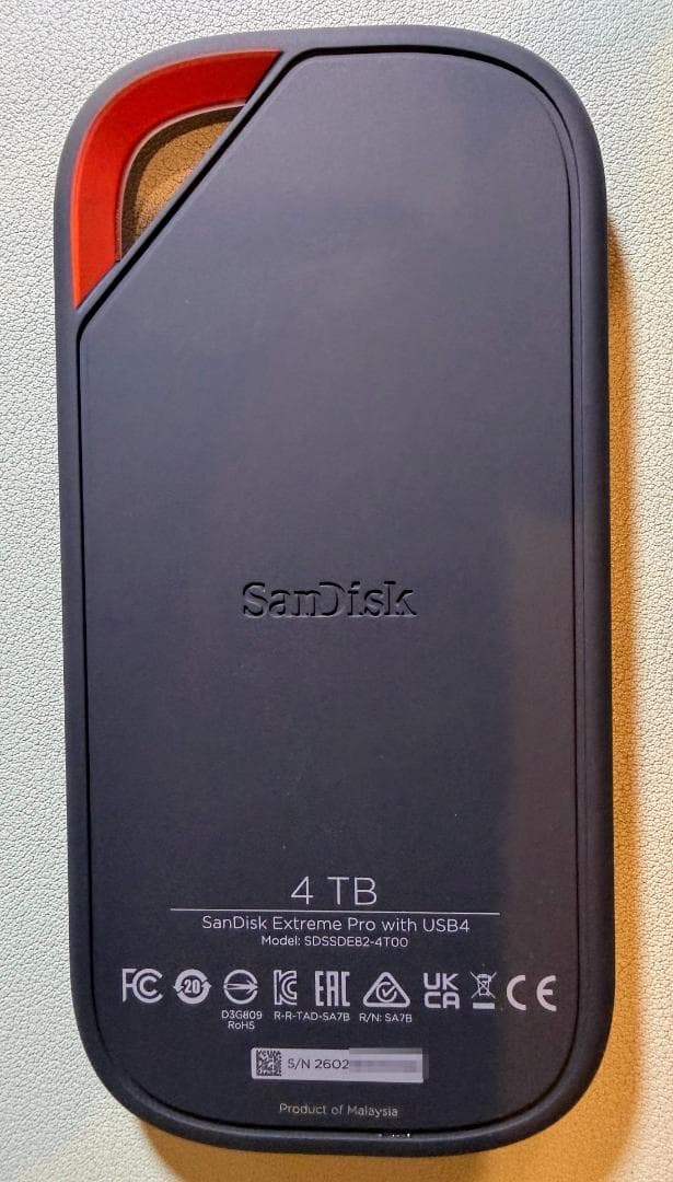 【ほぼ未使用】爆速 SanDisk ExtremePRO 4TB 外付けSSD