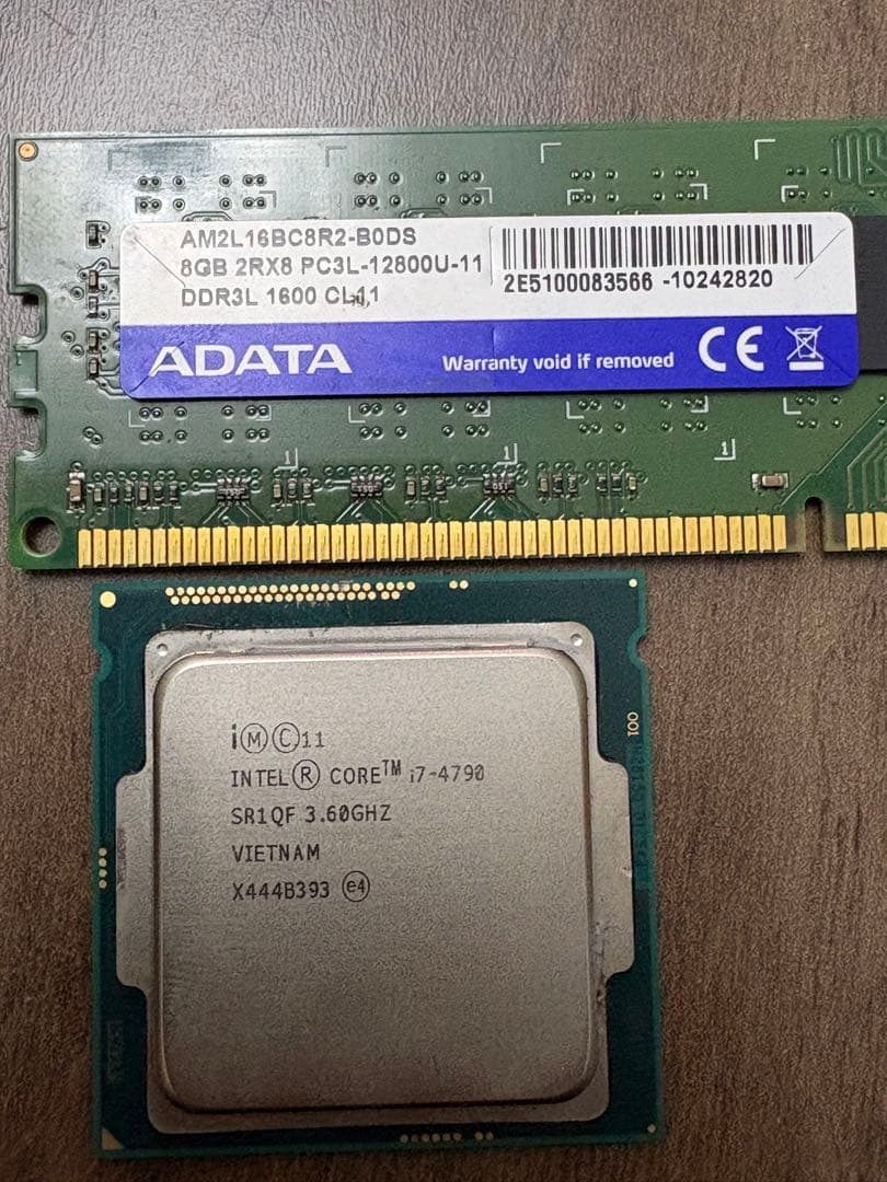 Intel Core i7-4790K ADATA 8GB 動作確認済み