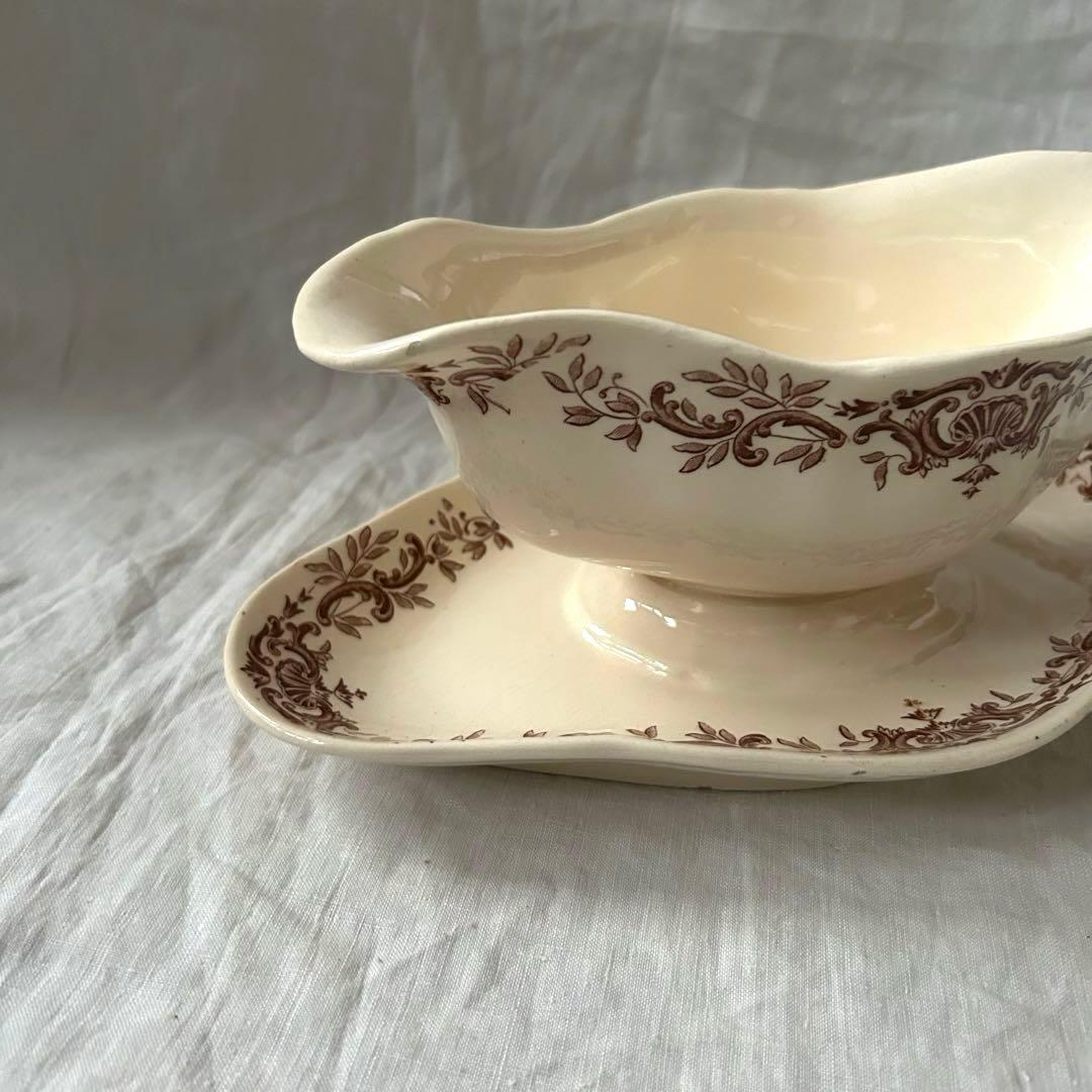 【金継ぎ用】ロンシャン Regent ソーシエール 茶色 フランスアンティーク