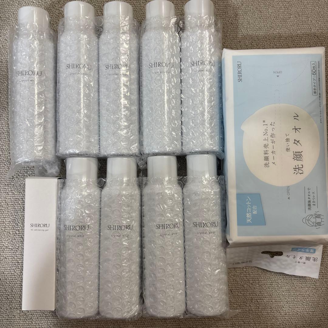 SHIRORU crystal whip ホワイトニングゲル　洗顔タオルセット
