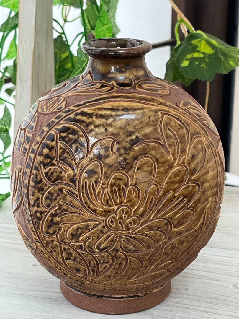沖縄　壺屋焼❤️上江洲 茂生 作　花瓶