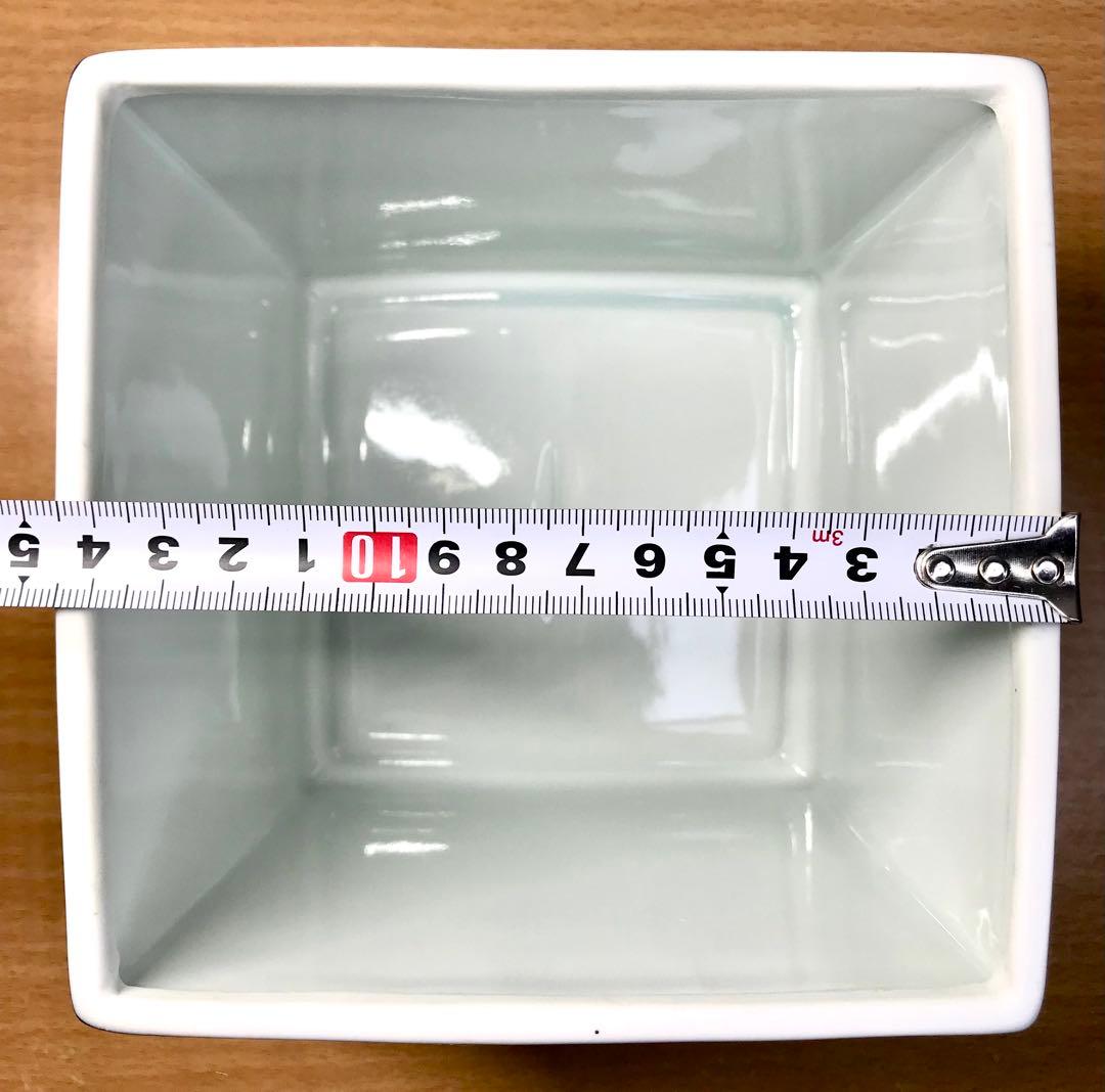 水指　染付　染付南海物語水指　龍峰窯　陶器製　茶道具　青白陶器 蓋付き容器