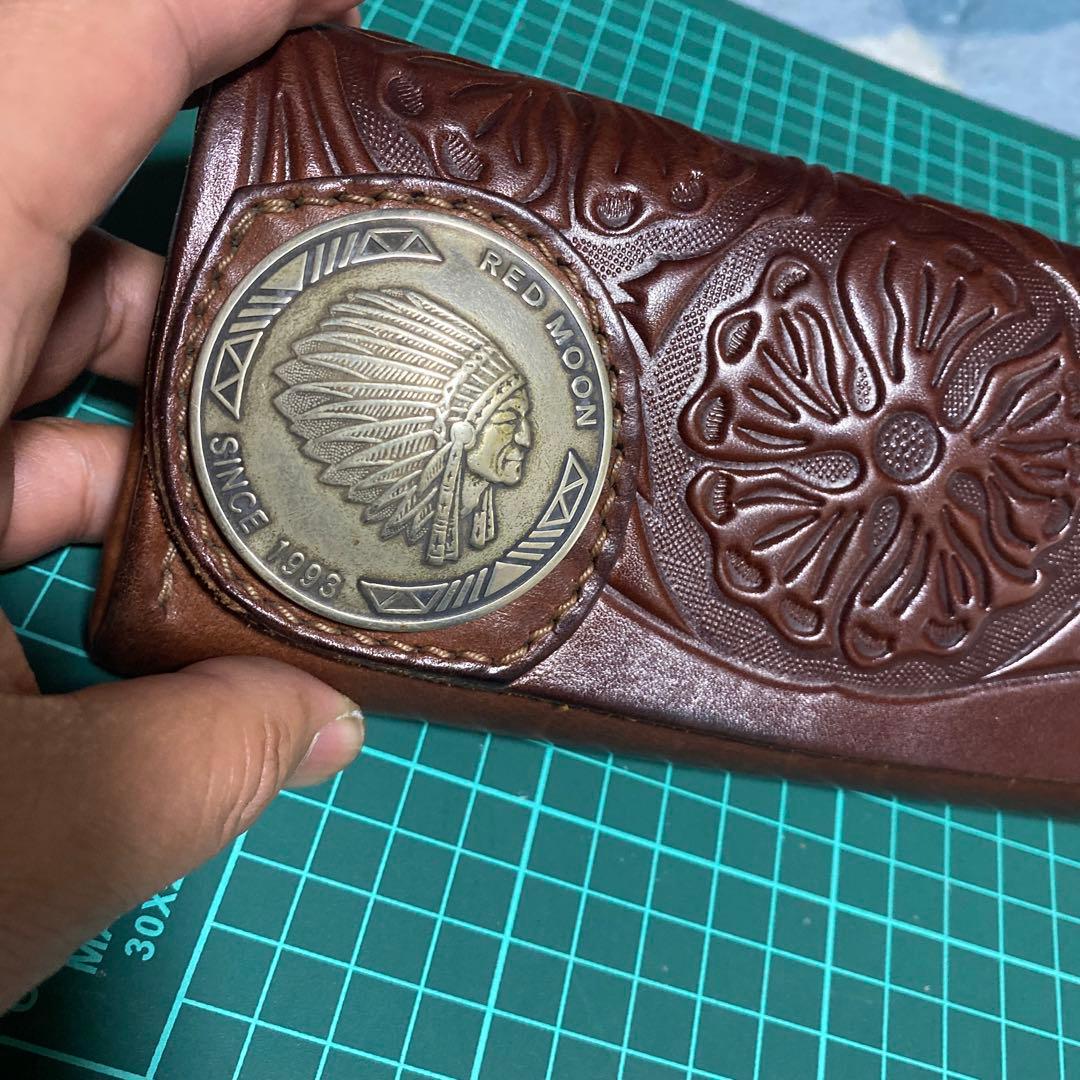 RED MOON 長財布　特大コンチョ　インディアン　