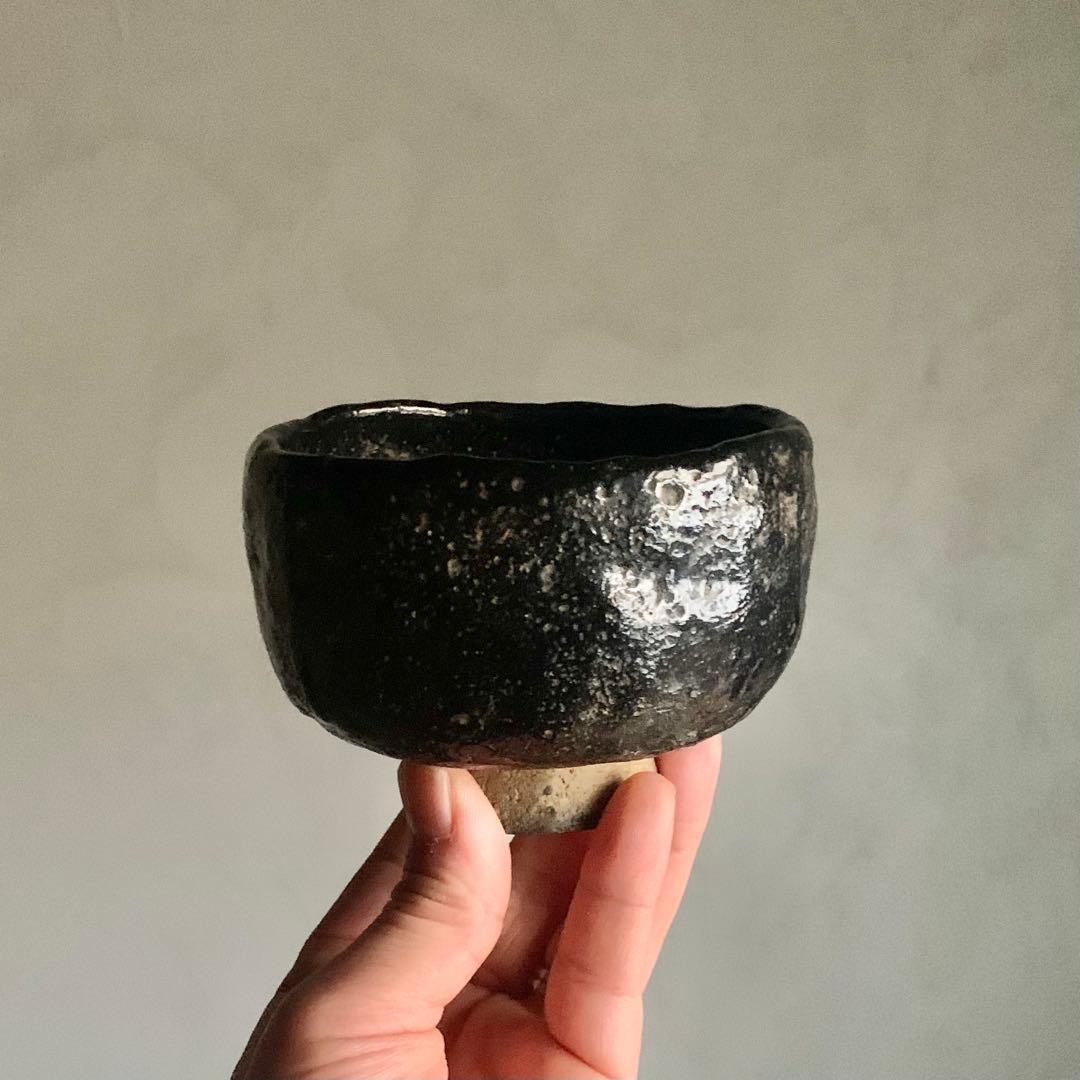 柚肌 黒楽 茶碗 京焼 茶道具 古美術 古道具 アンティーク