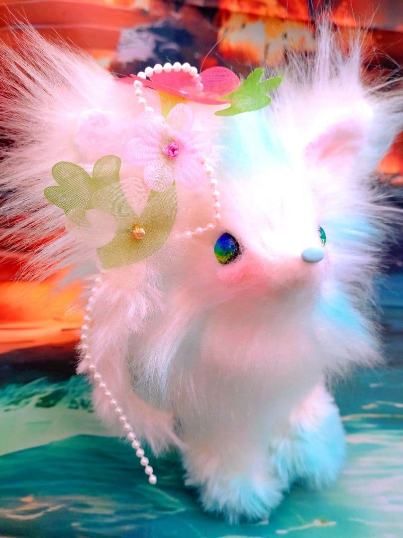 水魔法の狐アートドールartdollハンドメイドぬいぐるみキツネFantasy猫