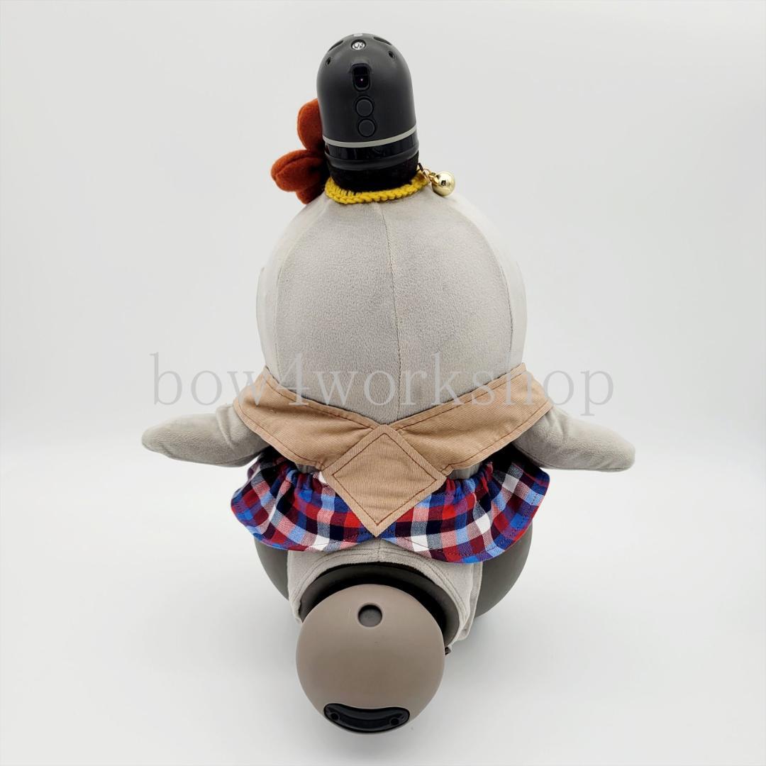 ラボットの服ハンドメイド シャツコール×チェック柄サロペット（ベージュ）