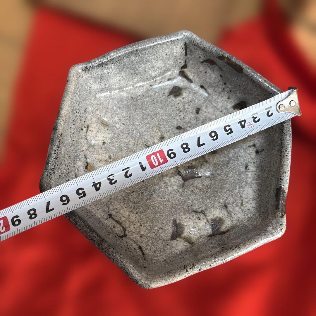 希少　骨董　中国　南宋　越野　六角形茶碗 陶器 木箱付き
