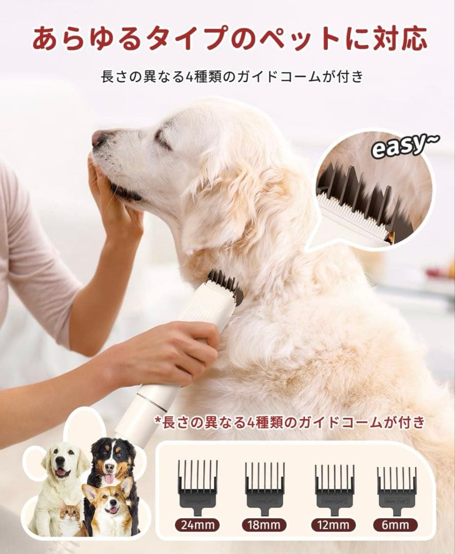 犬 猫 ペット用 グルーミングセット バリカン 掃除機 吸引機 大容量 2.2L