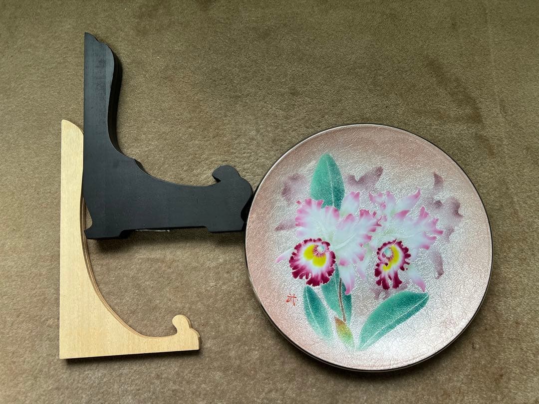 吉田武作 七宝焼き 大皿 飾皿 絵皿 伝統工芸 名工 和光 WAKO JAPAN